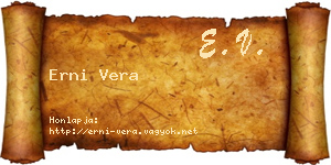 Erni Vera névjegykártya